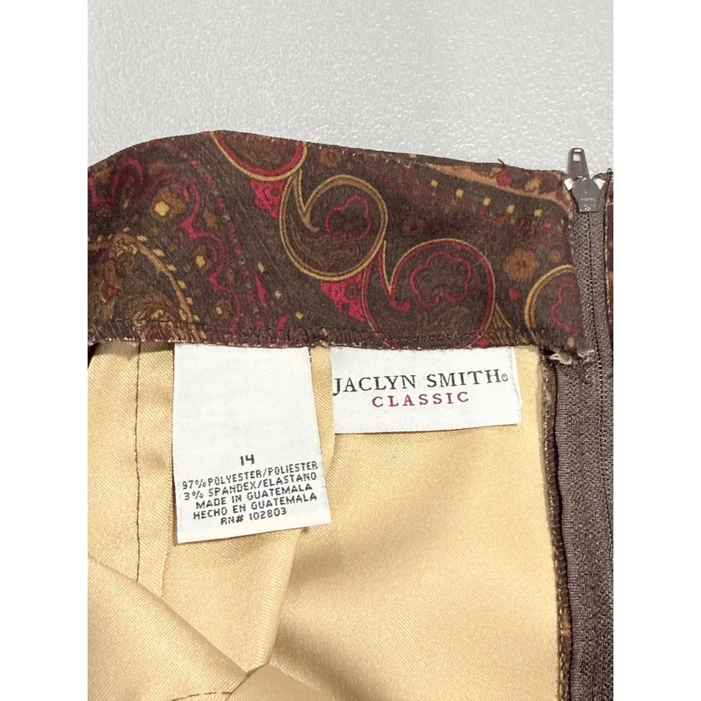 Vtg 90s Maxi Skirt Womens sz 14 Brown Paisley Practical Magic Phoebe office